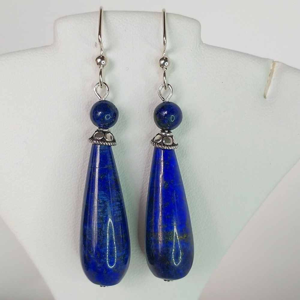 Women's Lapis and sterling silver earrings